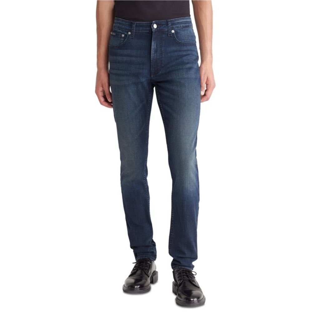 Calvin Klein Mens Plus Size Logo Tapered Skinny Jeans, NWT